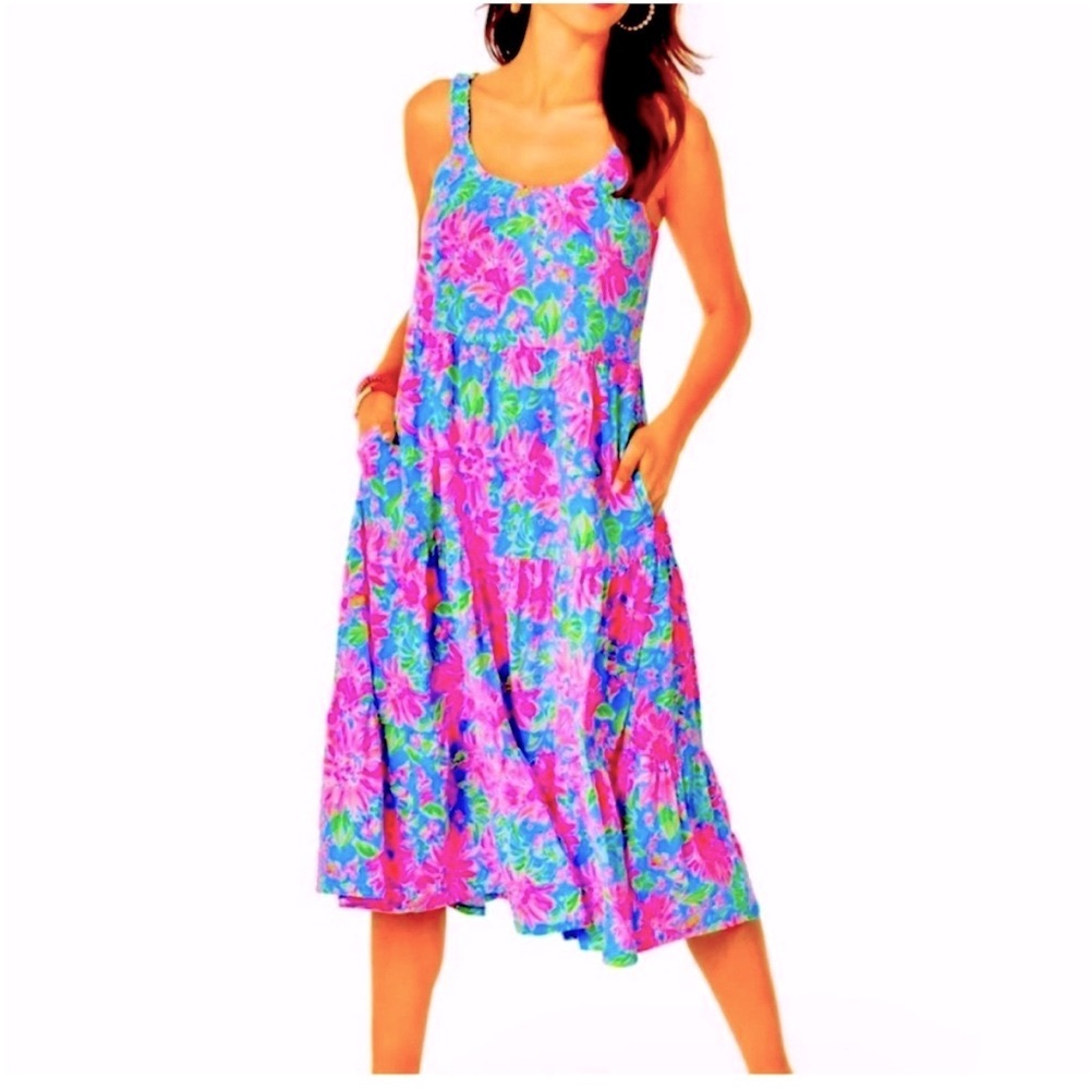 Lilly Pulitzer Loro midi tiered dress size small